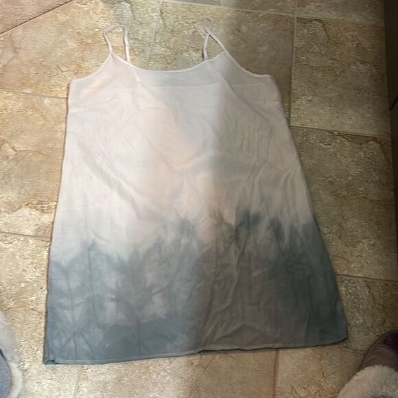 Large Cashew + Blue Ombre Dip Dyed Slip Dress - Picture 3 of 5